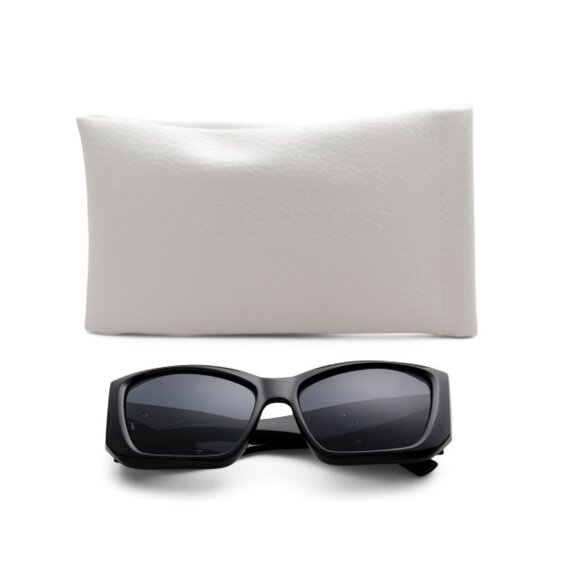 LE SPECS Black 58mm Square Sunglasses - Picture 1 of 2